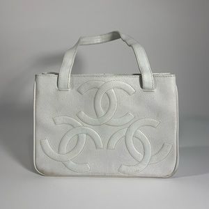 Vintage White Chanel Tote Bag